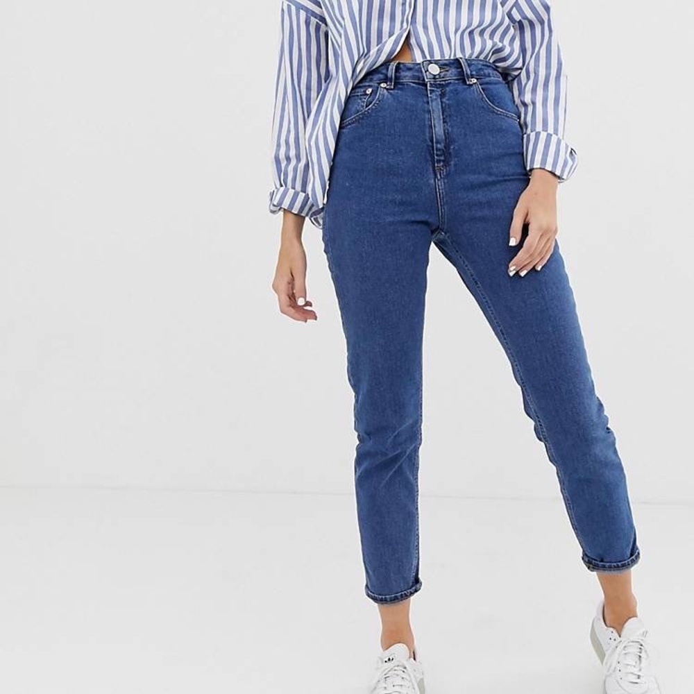 ASOS Farleigh High Rise Straight Leg Slim Mom Denim Jeans